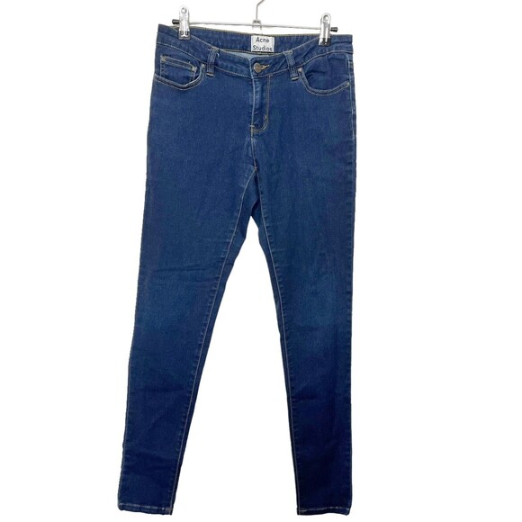 Acne Studios Jet Skinny Jeans Women’s Size 25 Eighties Blue Mid Rise Stretch Fit - Picture 2 of 14